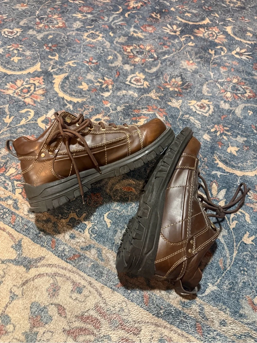 Vintage Y2 No Boundaries brown men's chunky platform work boots.‎ size 10.5